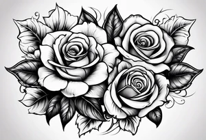 2 violets and 1 rose tattoo idea