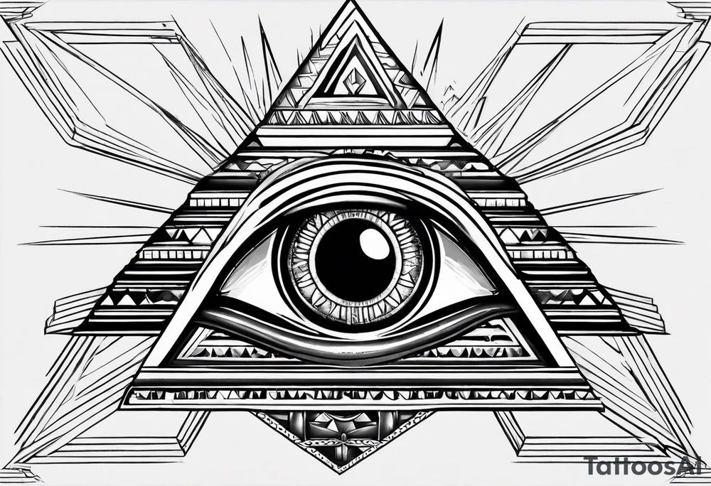 third eye and pyramids tattoo idea