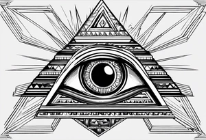 third eye and pyramids tattoo idea