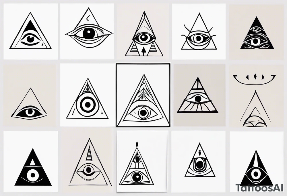 Abstract third eye in a pyramid tattoo idea
