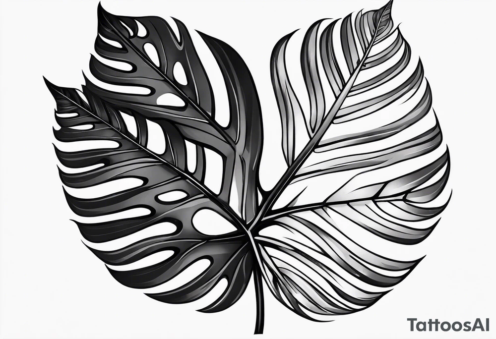 Grey Monsteras tattoo idea