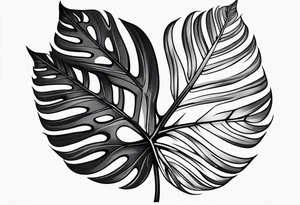 Grey Monsteras tattoo idea