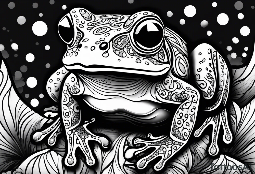 a psychedelic frog tattoo idea