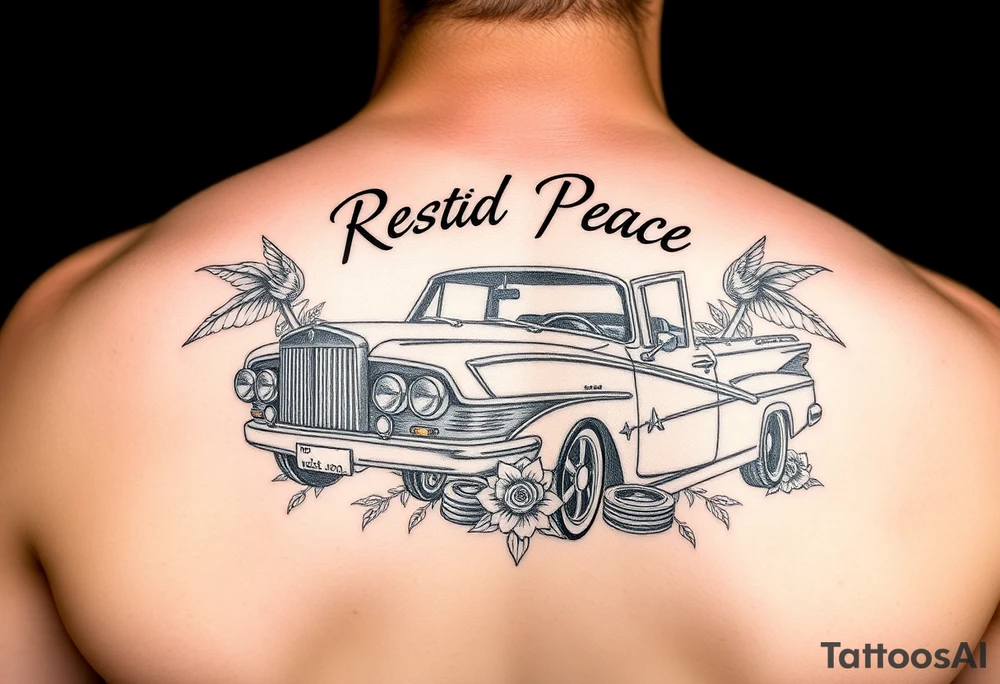 Rest in peace dad lowrider cars and 
girls and money tattoo idea