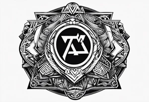 Valhalla  round 
shield axe sword valknut tattoo idea
