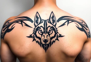 Fierce Siberian husky with piercing eyes staring into your soul tattoo idea