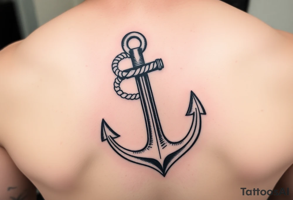 Anchor with a weasel going through it like rope tattoo idea