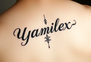 Create the name Yamilex  going  up to down 
in calligraphy  writing tattoo idea