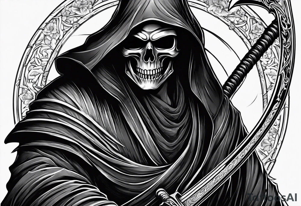 grim reaper with katana tattoo idea