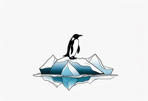 penguin standing on small iceburg tattoo idea