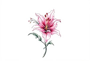 delicate lily in frost tattoo idea