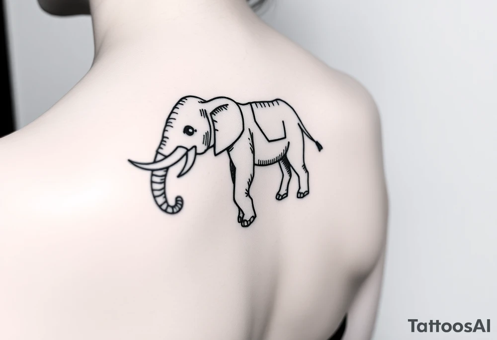An elephant made of LEGO bricks tattoo idea