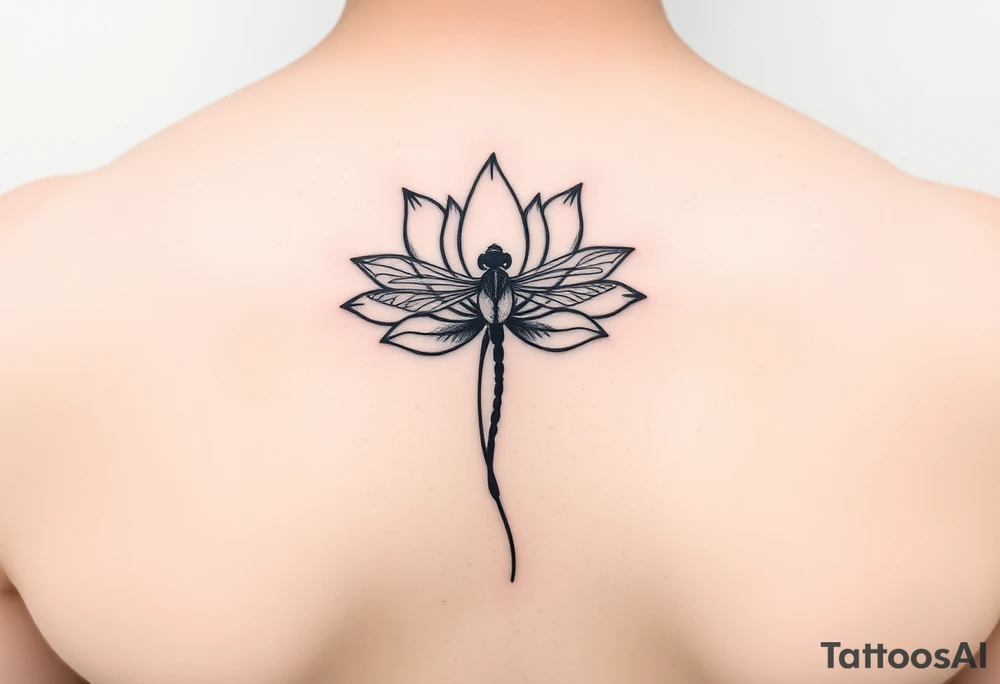 Lotus flower and dragonfly tattoo idea