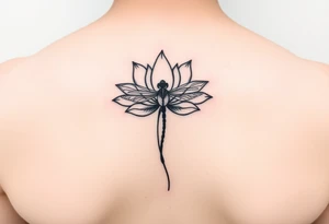 Lotus flower and dragonfly tattoo idea