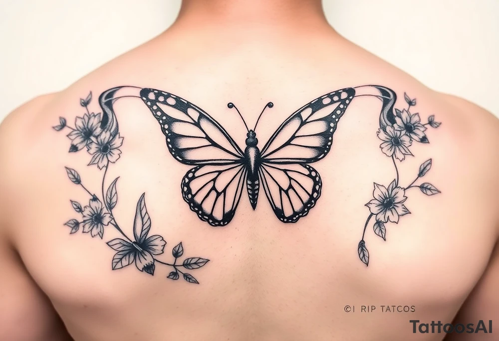 Butterfly autumn memorial memory lover  gf rip tattoo idea
