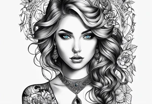 A girl with blue eyes tattoo idea