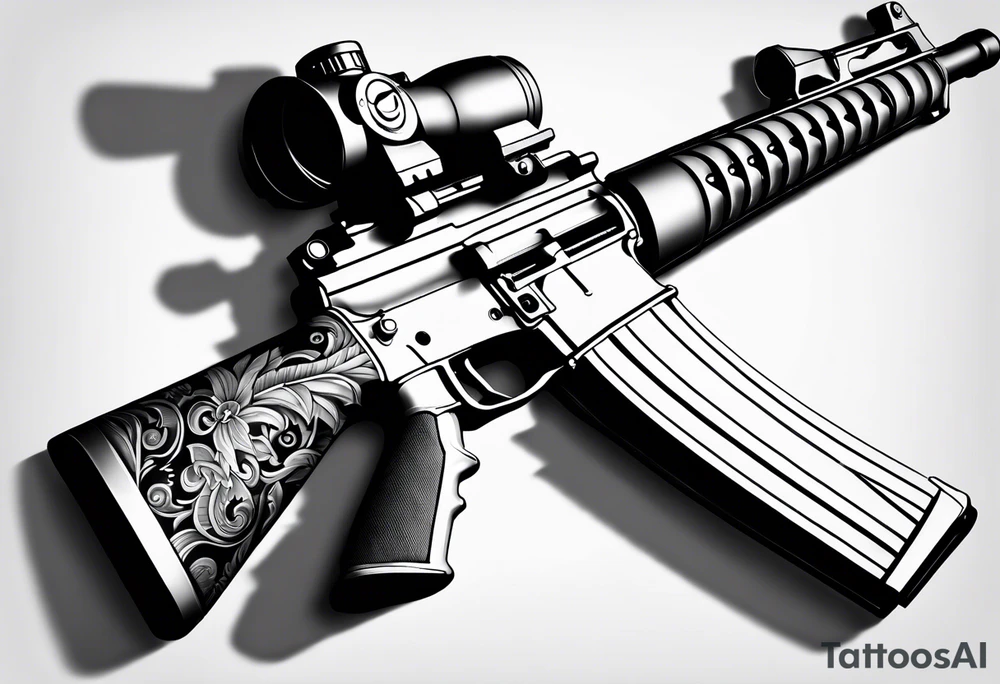 m4a1 rifle tattoo idea