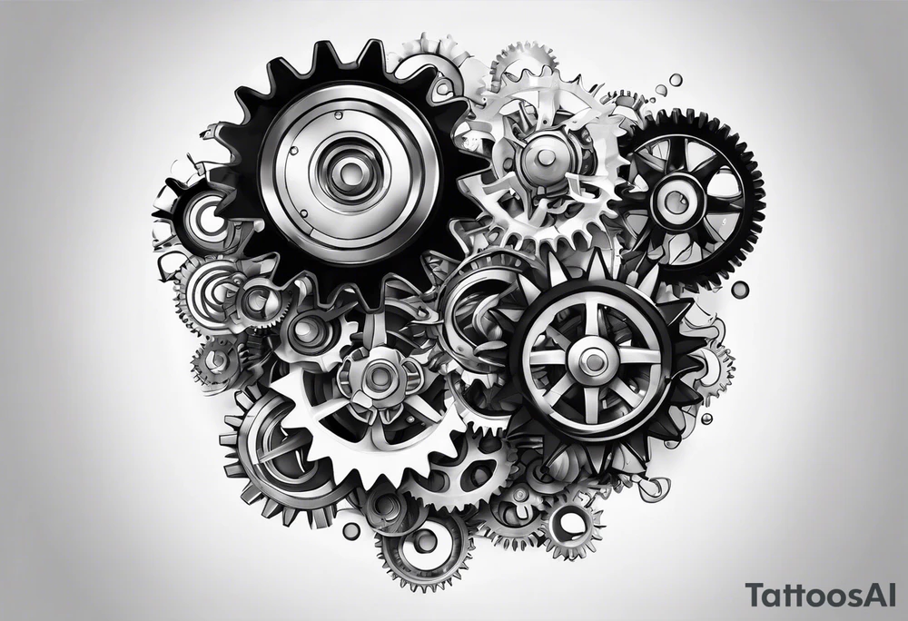 Bio mechanical gears for a sleeve tattoo idea