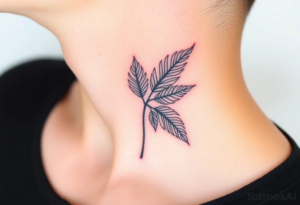 palm leaves neck tattoo tattoo idea