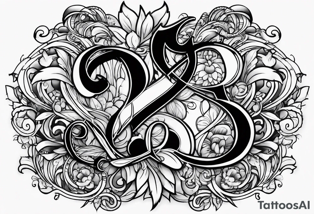 initials of best friends JD DD JN AM NR MS LG tattoo idea