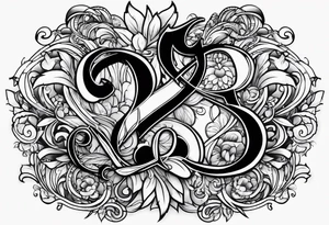 initials of best friends JD DD JN AM NR MS LG tattoo idea