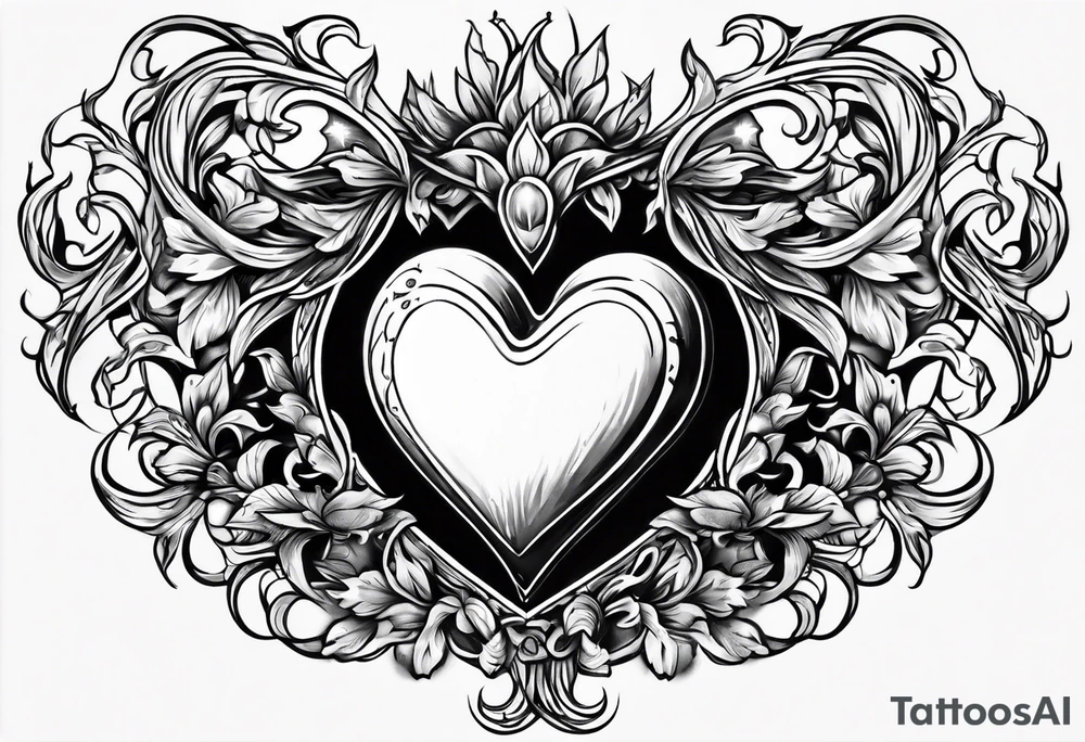 real heart on fire tattoo idea