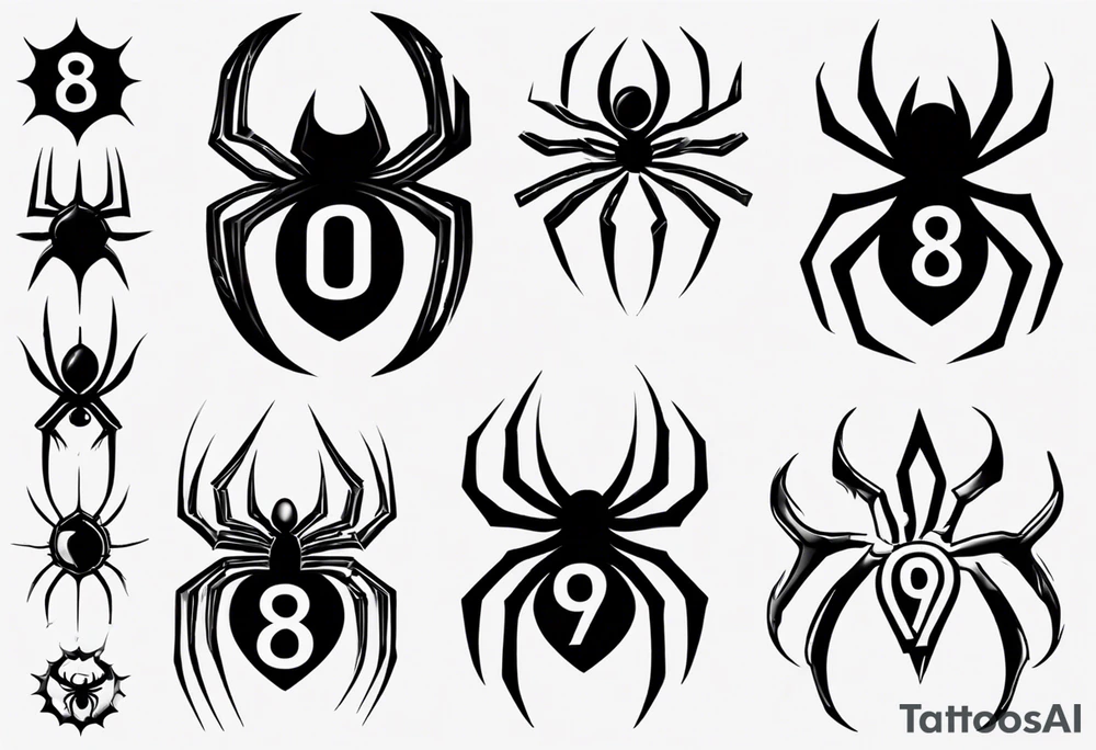 Spider with the number 8 on its back tattoo idea