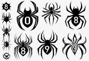 Spider with the number 8 on its back tattoo idea