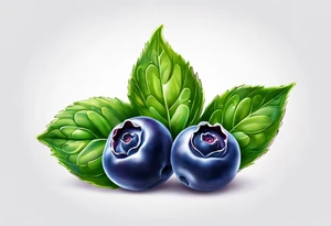 3 blueberries with a leaf tattoo idea