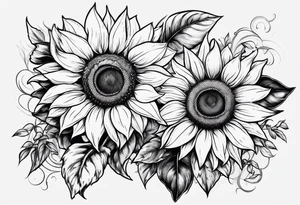 sketch sunflower tattoo idea