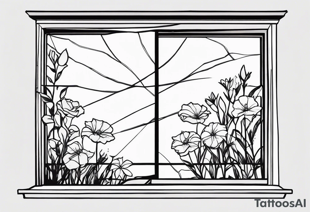 Broken window, flowers, beauty, look into my eyes tattoo idea Broken window, flowers, beauty, look into my eyes tattoo idea