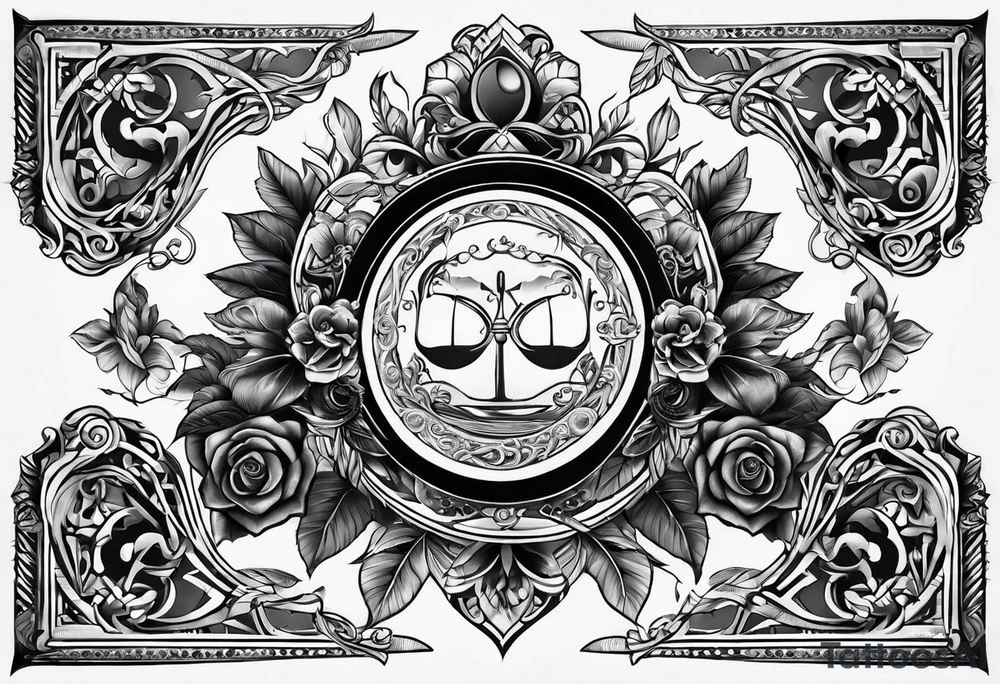 omega greek sign black magic style tattoo idea
