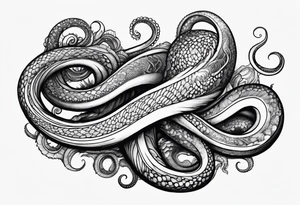 natural real outstretched single tentacle tattoo idea