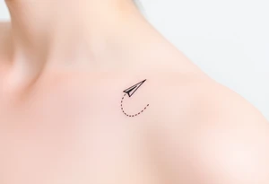 play, pause, stop, and rewind line tattoo paper plane tattoo idea