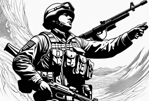 soldier reaching for the sky tattoo idea