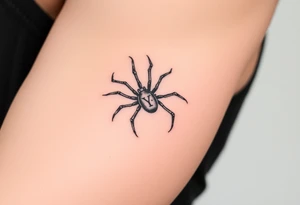 Spider crawling down sideways with the letter Y on the body of the spider tattoo idea