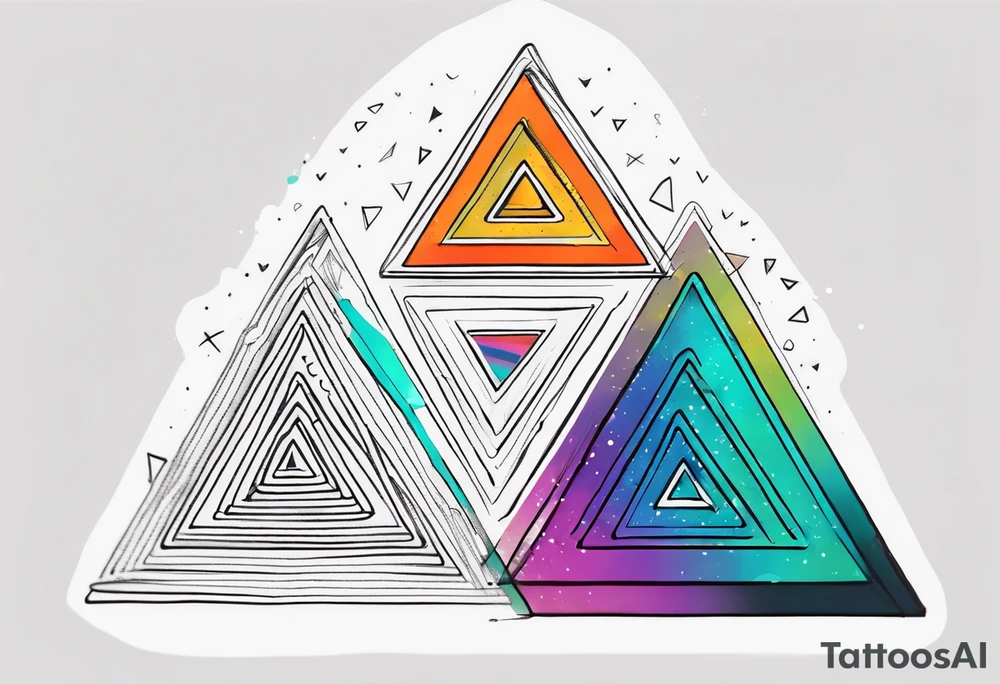 psychedelic trianglles tattoo idea