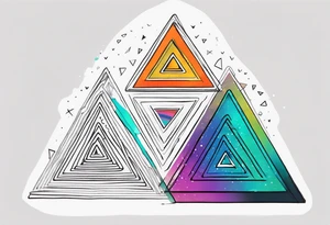 psychedelic trianglles tattoo idea