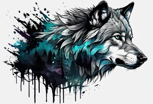 Leaking painted Wolf
Dark forest tattoo idea