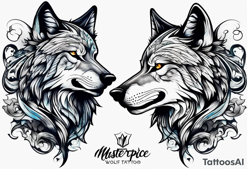 a wolf roaring tattoo idea