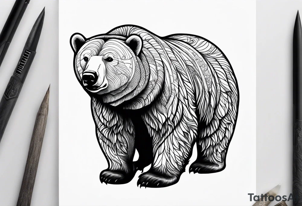 polar bear shitting like a dog tattoo idea