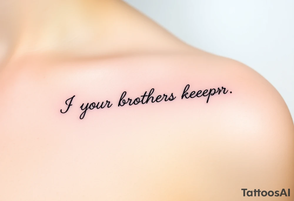 A microphone wire writing the words “My brothers keeper” tattoo idea