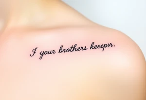 A microphone wire writing the words “My brothers keeper” tattoo idea
