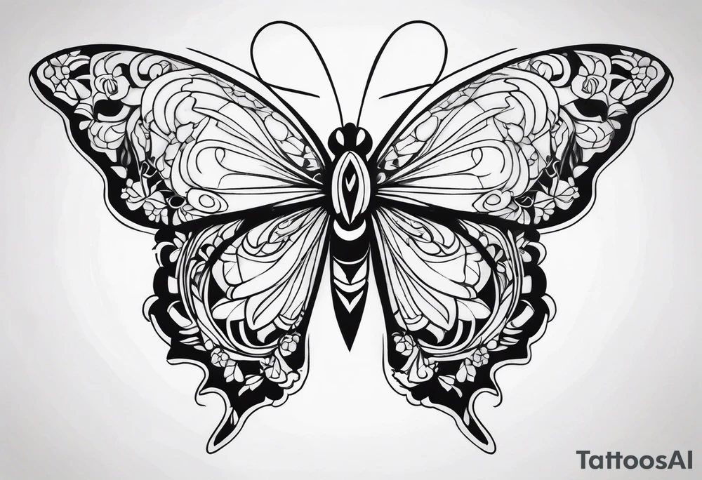 Borboleta com fogo tattoo idea