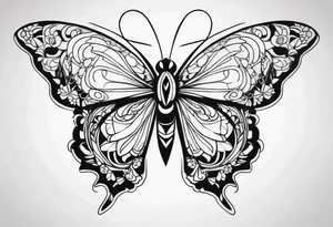 Borboleta com fogo tattoo idea