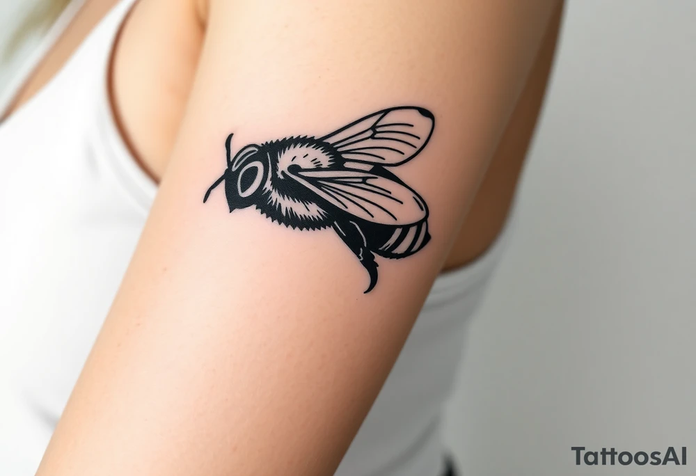 pilot bumble bee flying an airplane tattoo idea