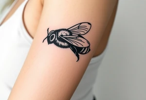 pilot bumble bee flying an airplane tattoo idea