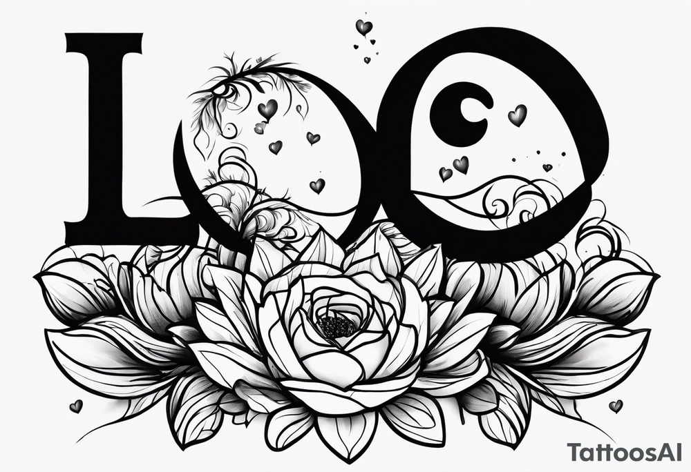 simple tattoo with the words "love drought" tattoo idea