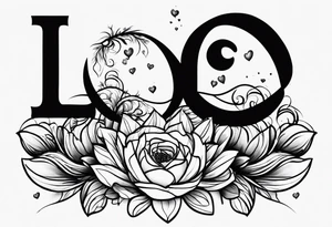 simple tattoo with the words "love drought" tattoo idea