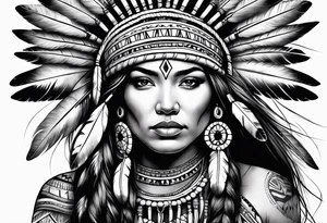 Native American woman tattoo idea